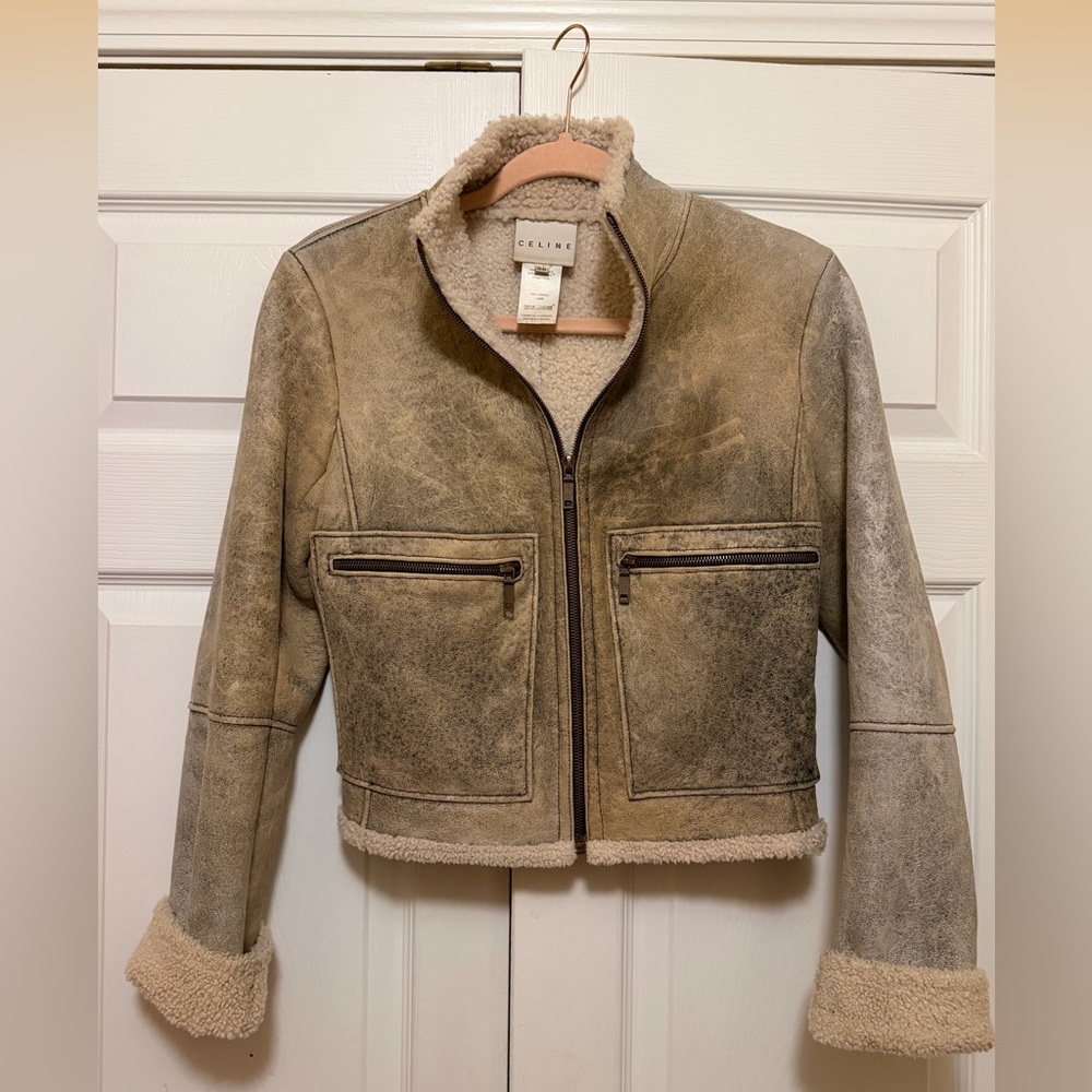 Celine Vintage Women's Lamb Leather Bomber Jacket
